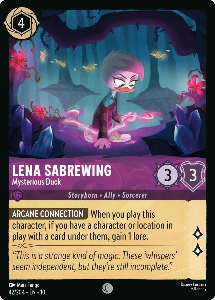 Lena Sabrewing - Mysterious Duck 42/204 card from Whispers in the Well