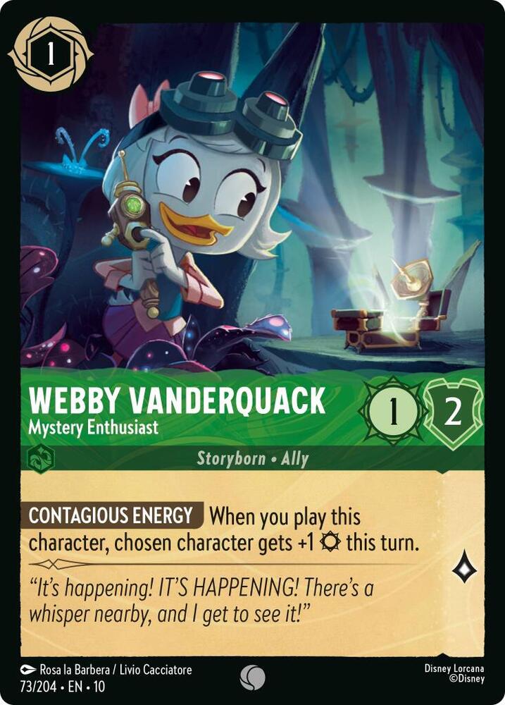 Webby Vanderquack - Mystery Enthusiast 73/204 card from Whispers in the Well