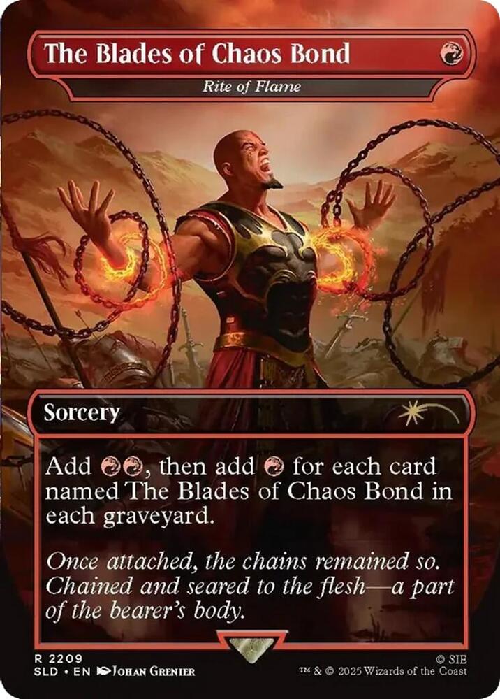 The Blades of Chaos Bond - Rite of Flame 2209 card from Secret Lair Drop Series