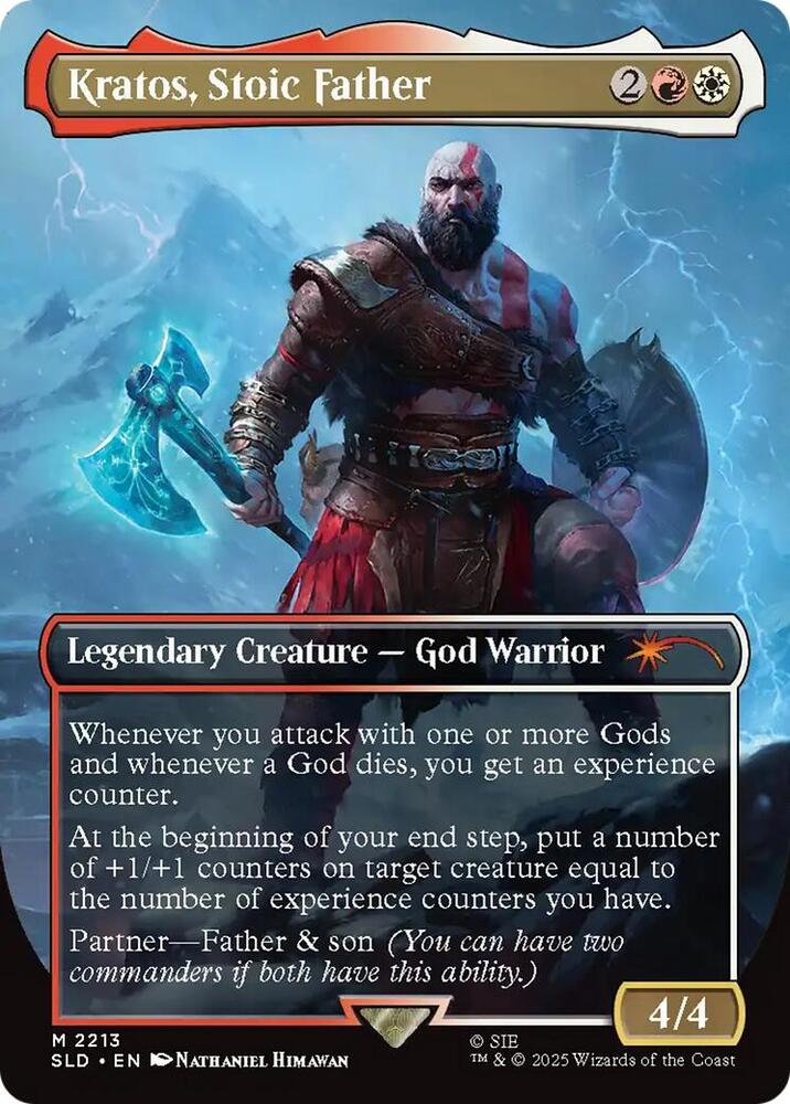 Kratos, Stoic Father 2213 card from Secret Lair Drop Series