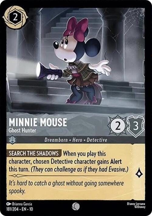 Minnie Mouse - Ghost Hunter 181/204 card from Whispers in the Well