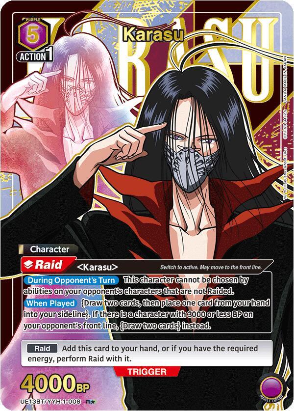 Karasu (R*) UE13BT/YYH-1-008 card from UE13BT: Yu Yu Hakusho: Ghost Files