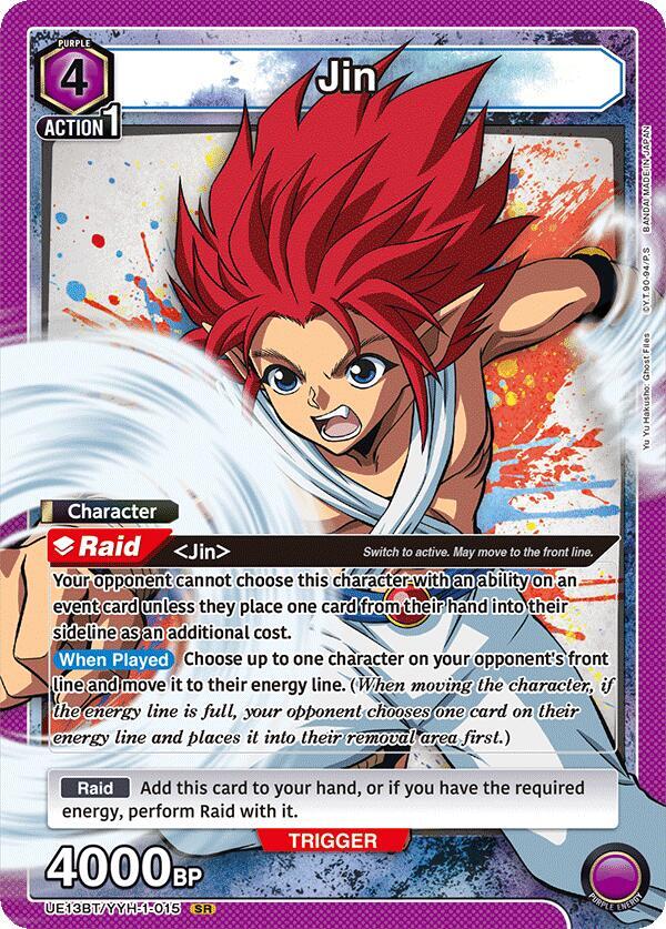 Jin UE13BT/YYH-1-015 card from UE13BT: Yu Yu Hakusho: Ghost Files