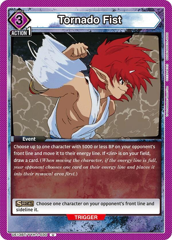 Tornado Fist UE13BT/YYH-1-030 card from UE13BT: Yu Yu Hakusho: Ghost Files