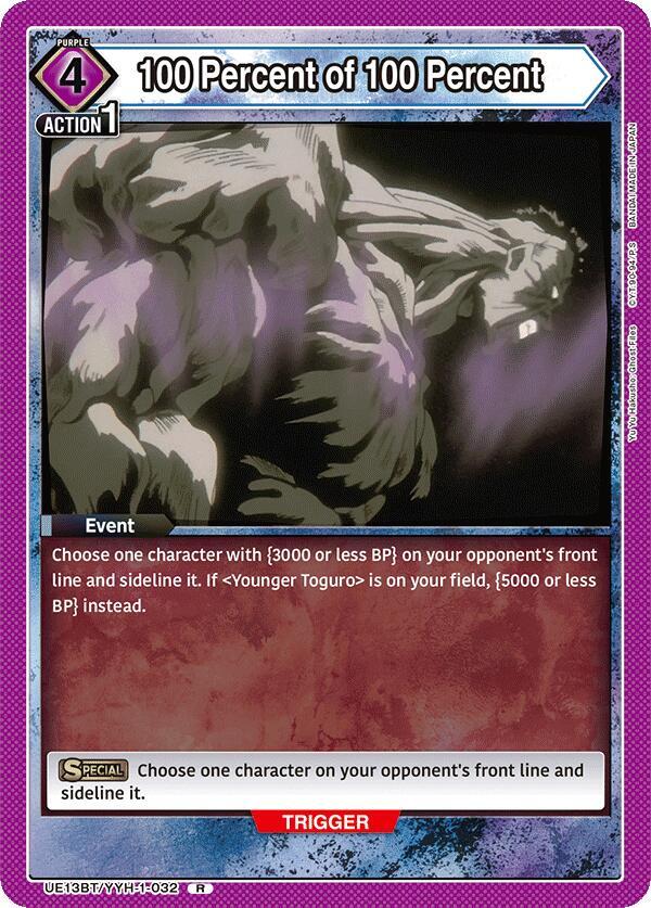 100 Percent of 100 Percent UE13BT/YYH-1-032 card from UE13BT: Yu Yu Hakusho: Ghost Files
