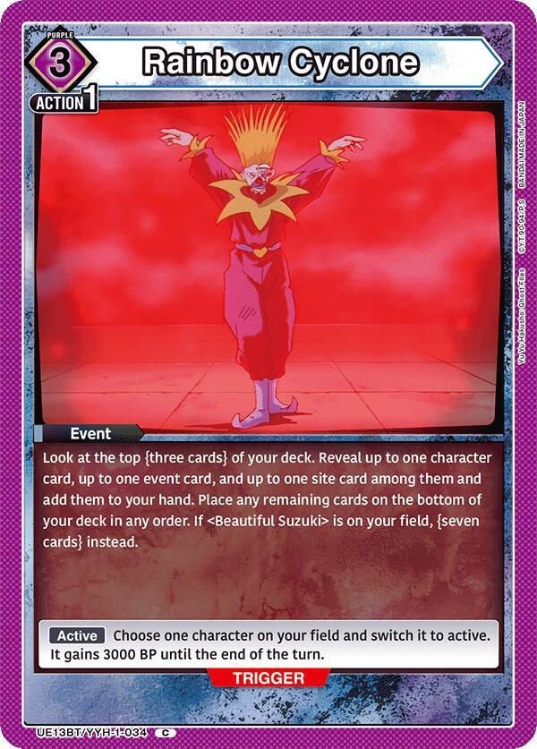 Rainbow Cyclone UE13BT/YYH-1-034 card from UE13BT: Yu Yu Hakusho: Ghost Files