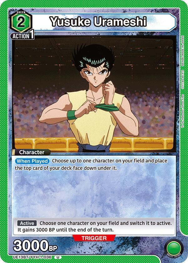 Yusuke Urameshi UE13BT/YYH-1-036 card from UE13BT: Yu Yu Hakusho: Ghost Files