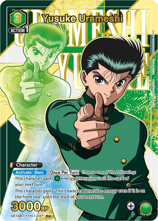 Yusuke Urameshi (R*) UE13BT/YYH-1-037 card from UE13BT: Yu Yu Hakusho: Ghost Files