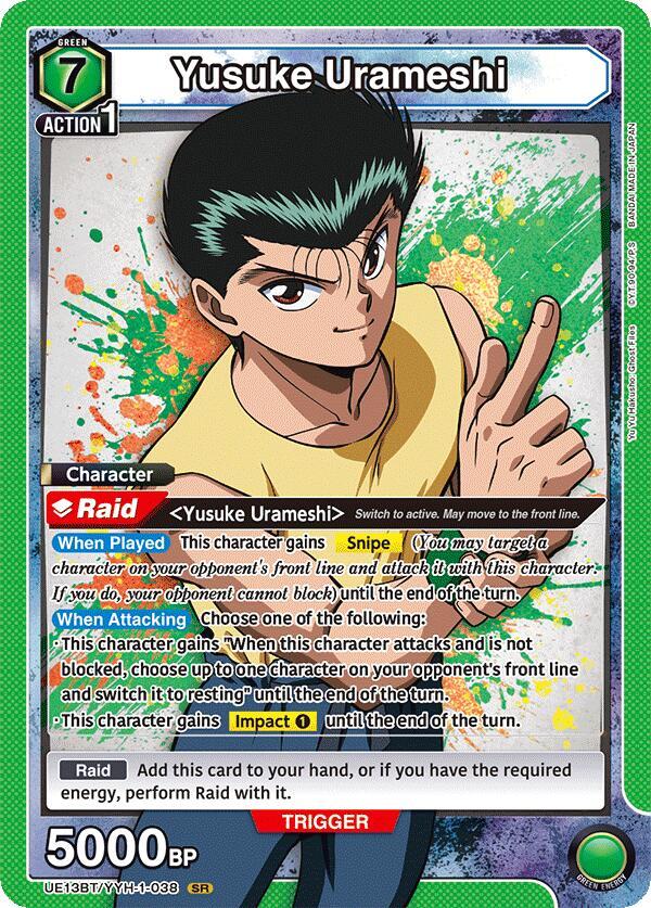 Yusuke Urameshi UE13BT/YYH-1-038 card from UE13BT: Yu Yu Hakusho: Ghost Files