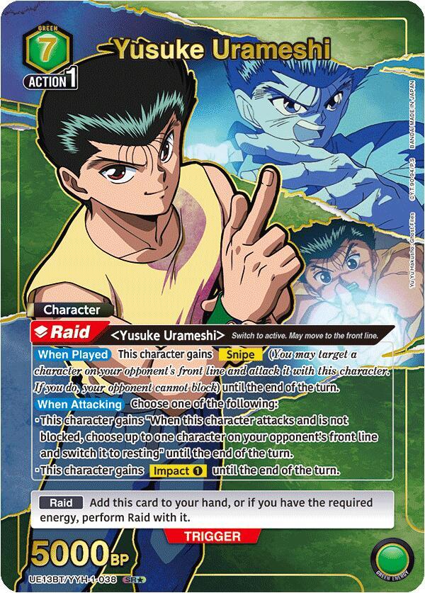 Yusuke Urameshi (SR*) UE13BT/YYH-1-038 card from UE13BT: Yu Yu Hakusho: Ghost Files