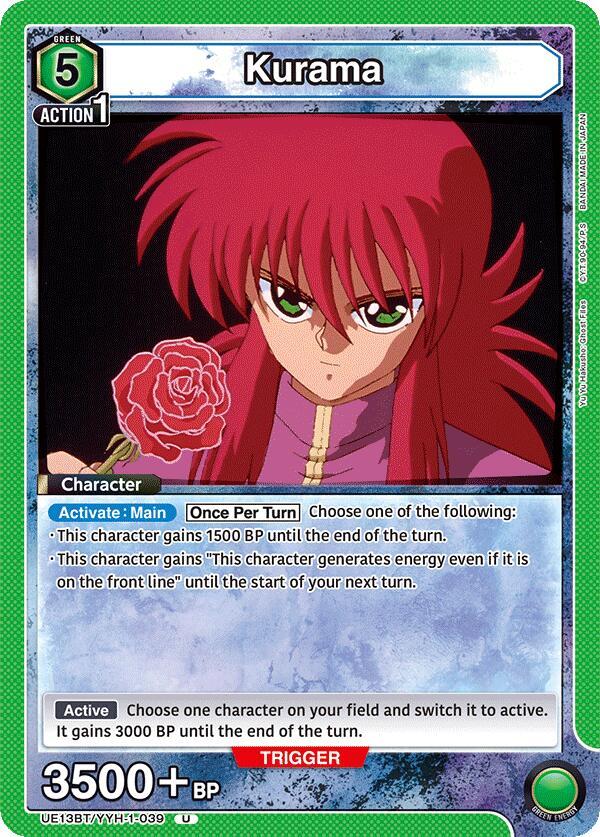 Kurama UE13BT/YYH-1-039 card from UE13BT: Yu Yu Hakusho: Ghost Files