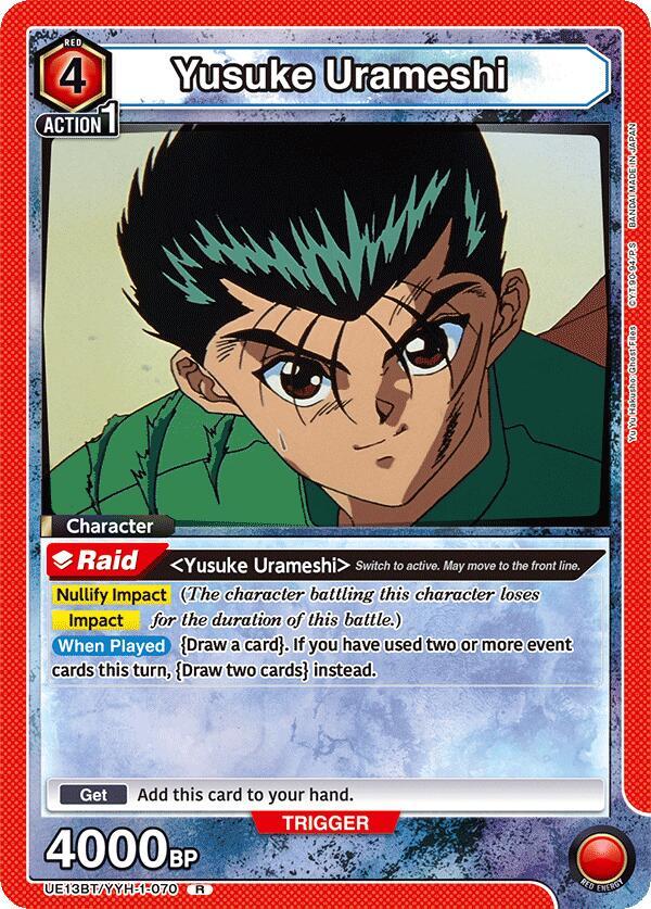 Yusuke Urameshi UE13BT/YYH-1-070 card from UE13BT: Yu Yu Hakusho: Ghost Files