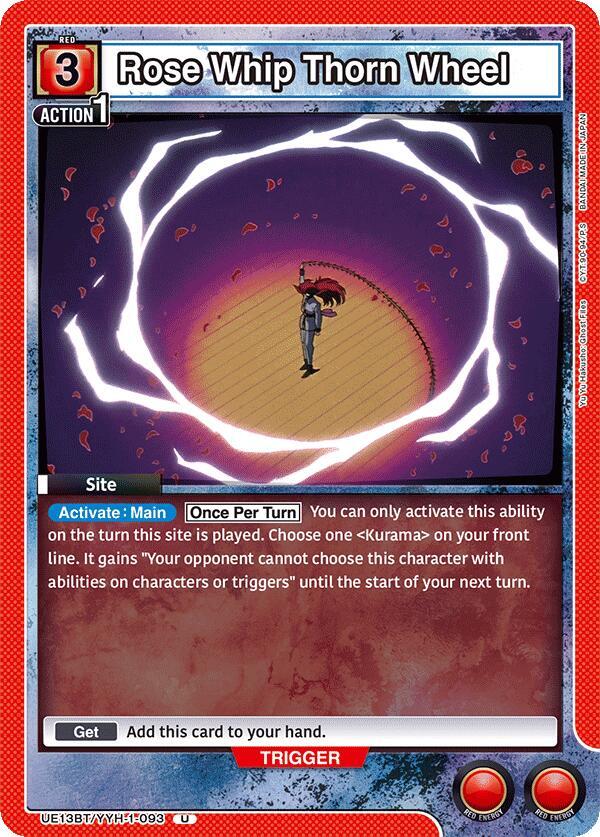 Rose Whip Thorn Wheel UE13BT/YYH-1-093 card from UE13BT: Yu Yu Hakusho: Ghost Files