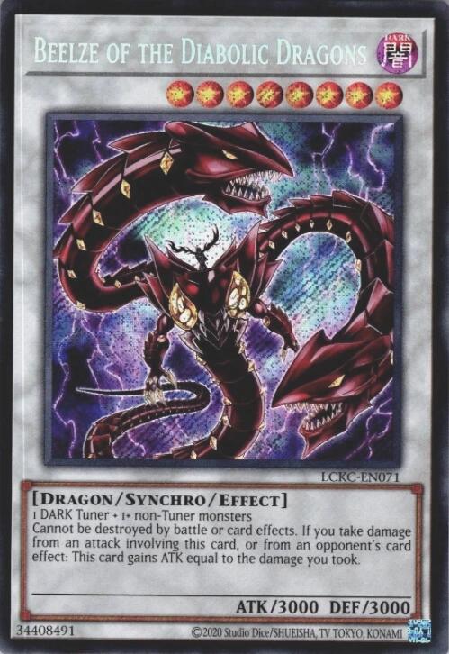 Beelze of the Diabolic Dragons LCKC-EN071 card from Legendary Collection Kaiba (2020 Date Reprint)