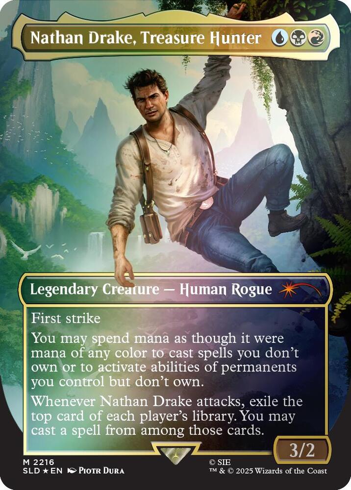 Nathan Drake, Treasure Hunter (Rainbow Foil) 2216 card from Secret Lair Drop Series