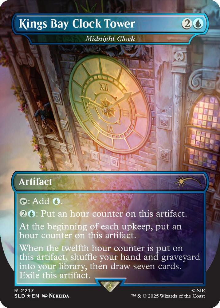 Kings Bay Clock Tower - Midnight Clock (Rainbow Foil) 2217 card from Secret Lair Drop Series