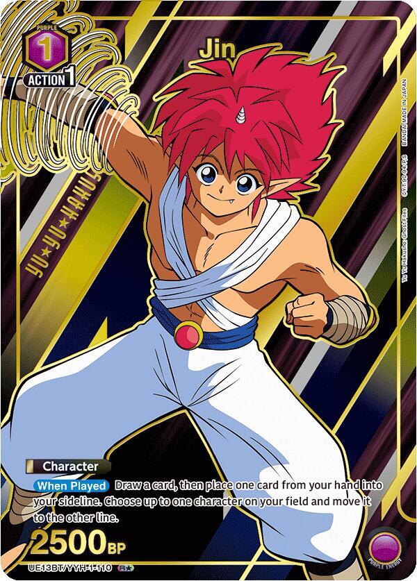 Jin (R*) UE13BT/YYH-1-110 card from UE13BT: Yu Yu Hakusho: Ghost Files