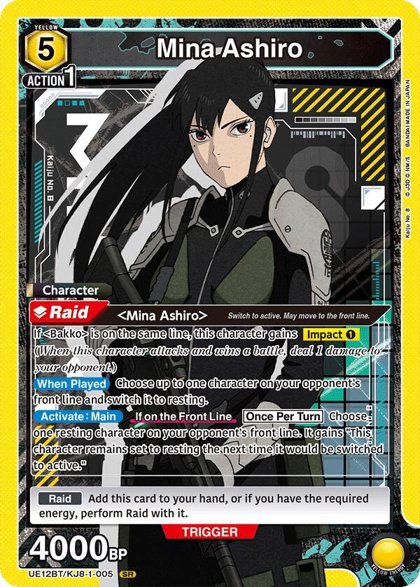Mina Ashiro UE12BT/KJ8-1-005 card from UE12BT: Kaiju No. 8