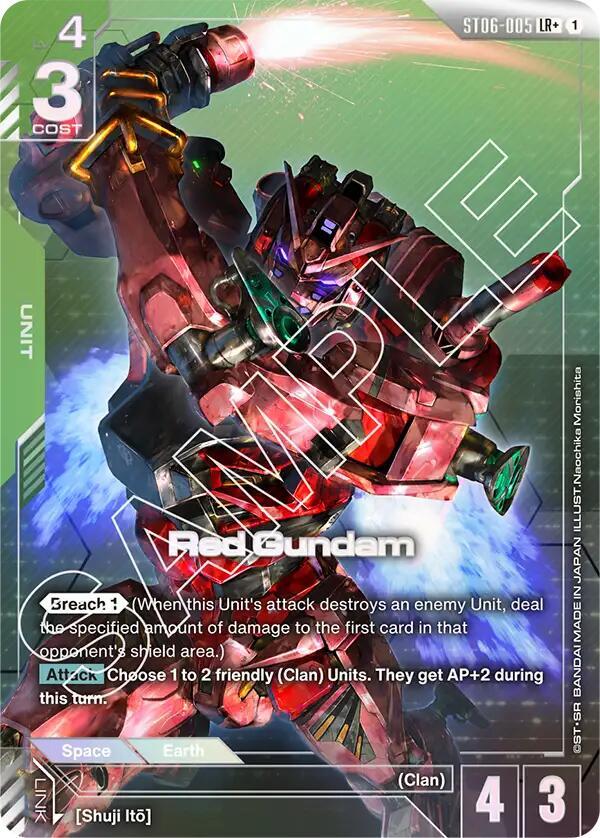 Red Gundam (LR+) ST06-005 card from Starter Deck 06: Clan Unity