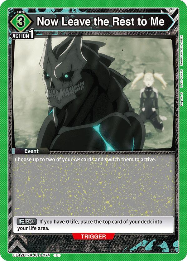 Now Leave the Rest to Me UE12BT/KJ8-1-074 card from UE12BT: Kaiju No. 8