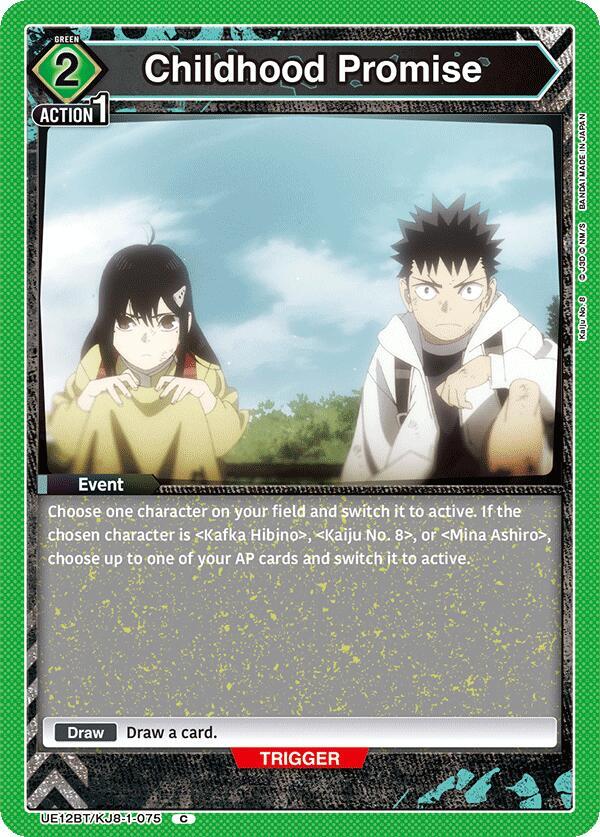 Childhood Promise UE12BT/KJ8-1-075 card from UE12BT: Kaiju No. 8