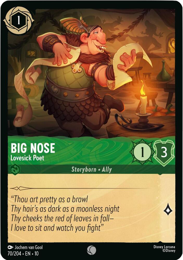 Big Nose - Lovesick Poet 70/204 card from Whispers in the Well