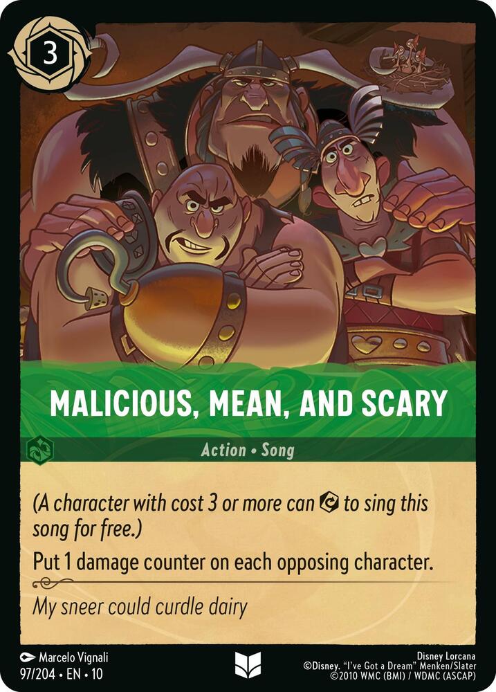 Malicious, Mean, and Scary 97/204 card from Whispers in the Well