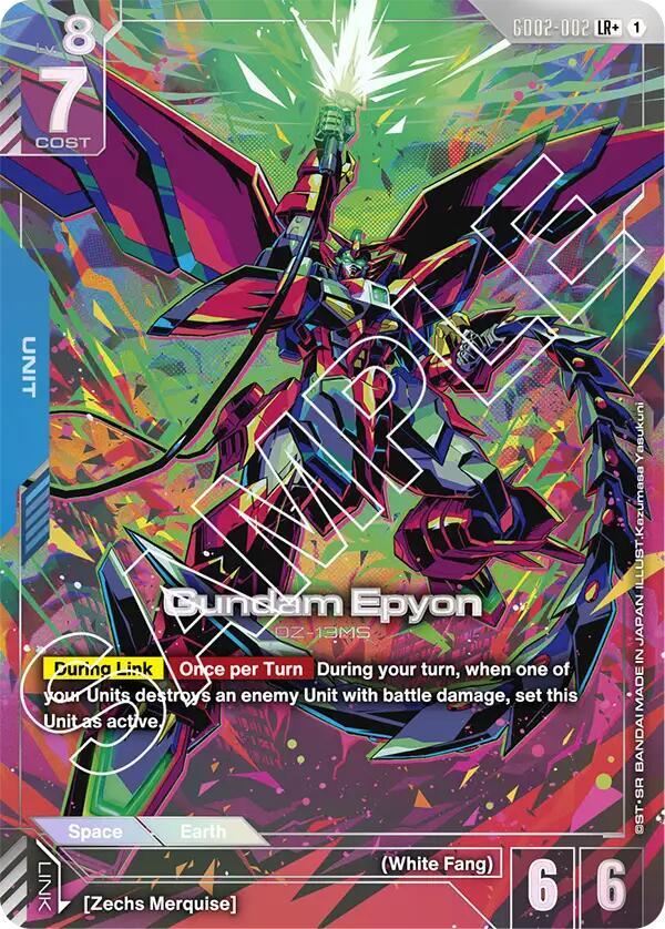 Gundam Epyon (LR+) GD02-002 card from Dual Impact