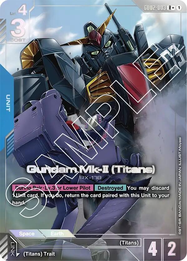 Gundam Mk-II (Titans) (R+) GD02-003 card from Dual Impact