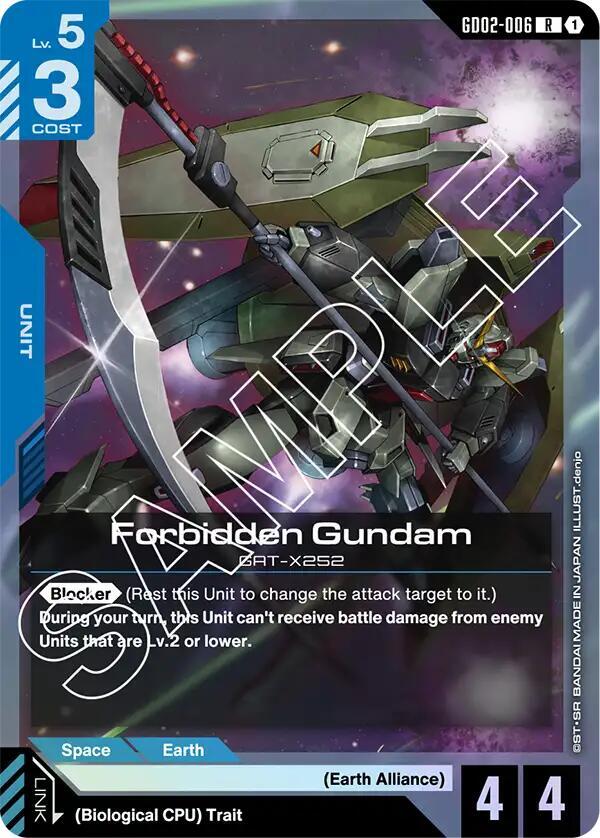 Forbidden Gundam GD02-006 card from Dual Impact