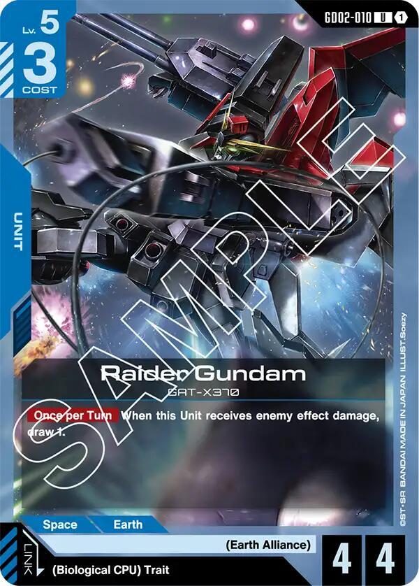 Raider Gundam GD02-010 card from Dual Impact