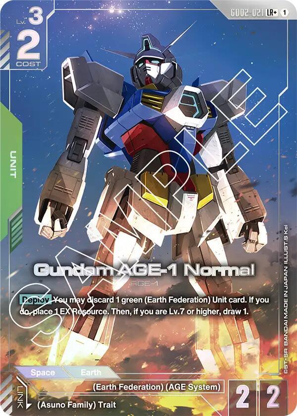 Gundam AGE-1 Normal (LR+) GD02-021 card from Dual Impact