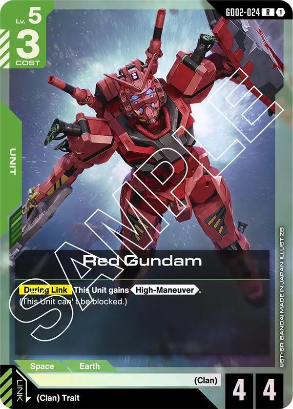 Red Gundam GD02-024 card from Dual Impact