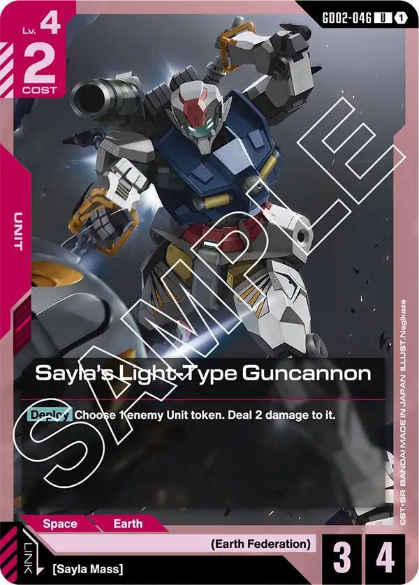 Sayla's Light-Type Guncannon GD02-046 card from Dual Impact