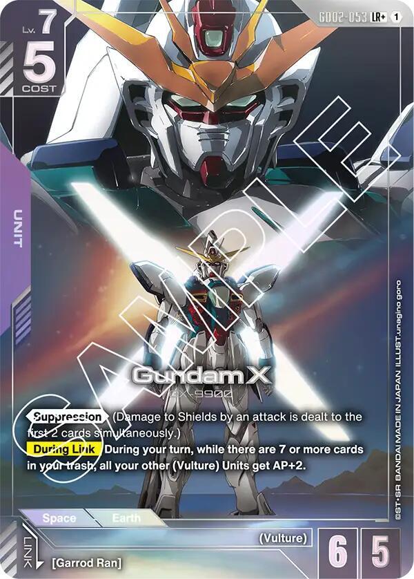 Gundam X (LR+) GD02-053 card from Dual Impact
