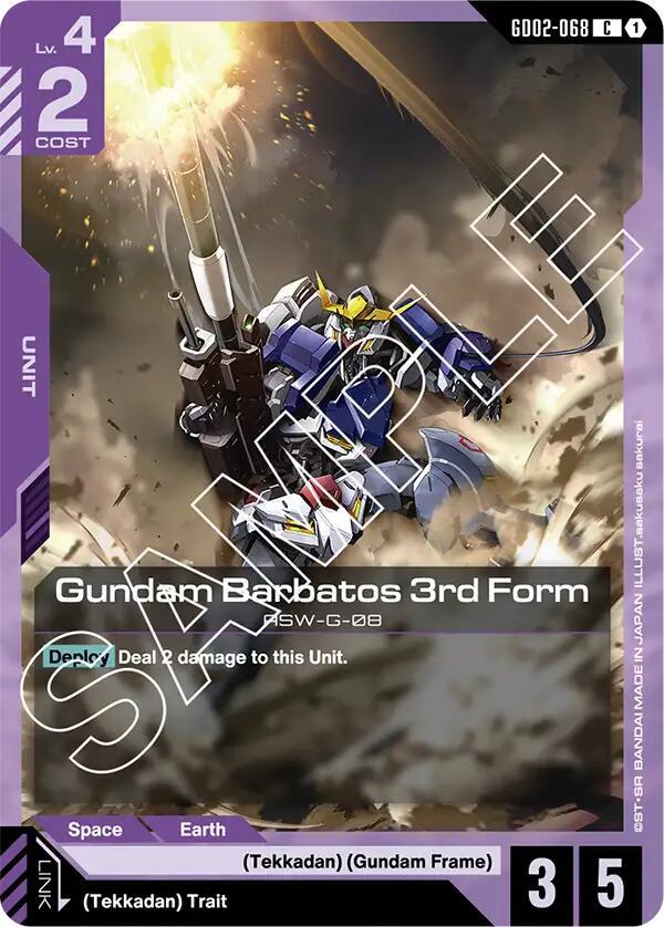 Gundam Barbatos 3rd Form GD02-068 card from Dual Impact