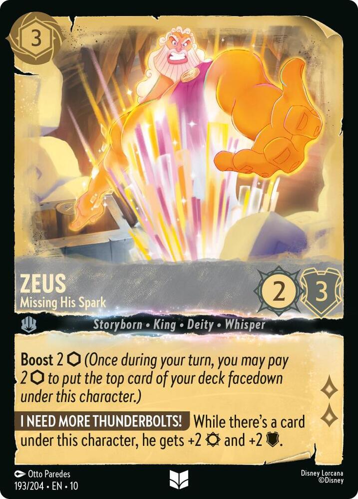 Zeus - Missing His Spark 193/204 card from Whispers in the Well