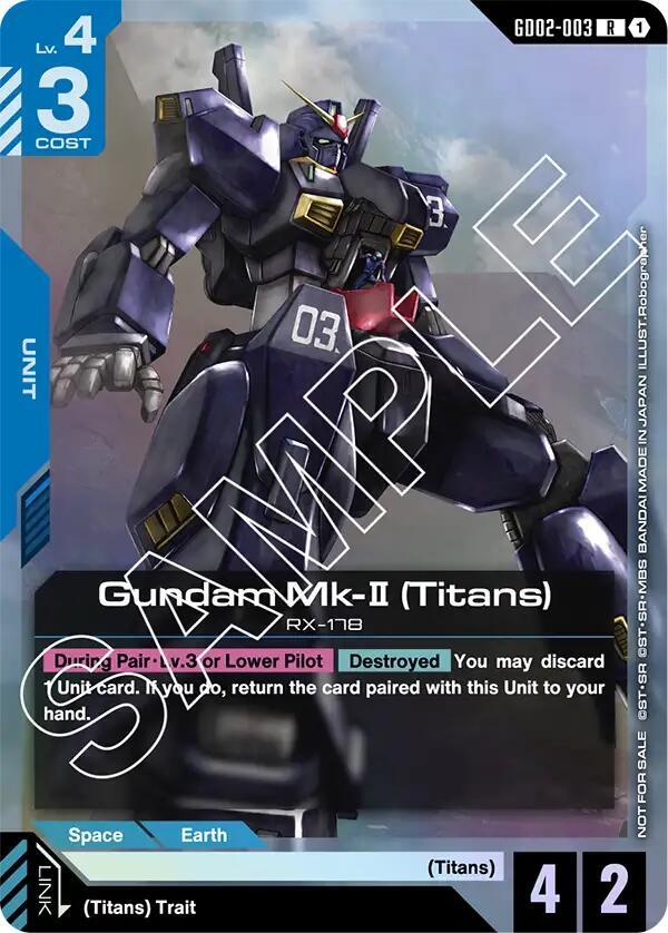 Gundam Mk-II (Titans) (Store Tournament Participant Pack 02) GD02-003 card from Gundam Promotional Cards