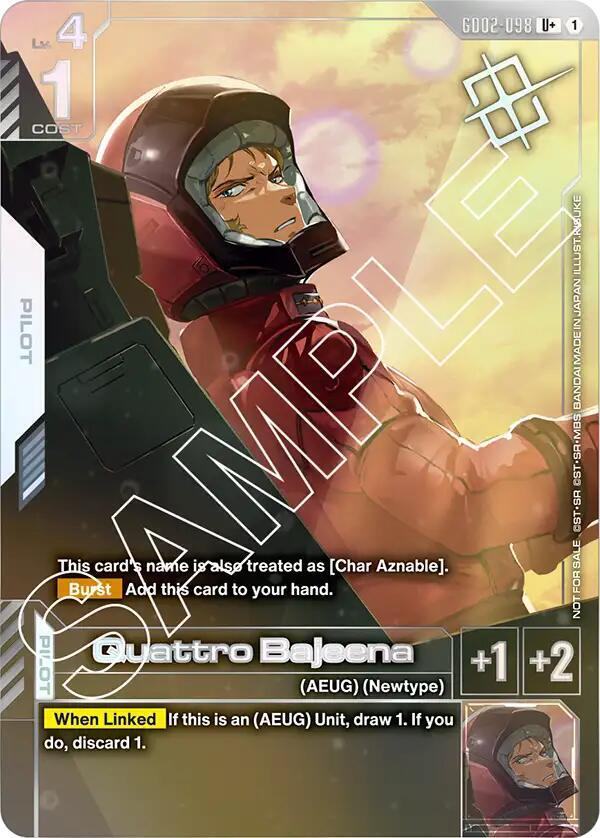 Quattro Bajeena (Store Tournament Winner Pack 02) GD02-098 card from Gundam Promotional Cards