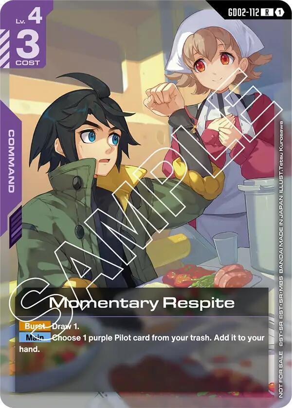 Momentary Respite (Store Tournament Participant Pack 02) GD02-112 card from Gundam Promotional Cards