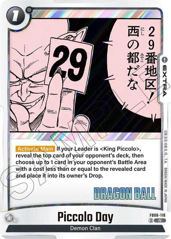 Piccolo Day FB06-118 card from Manga Booster 02