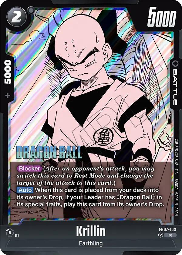 Krillin FB07-103 card from Manga Booster 02