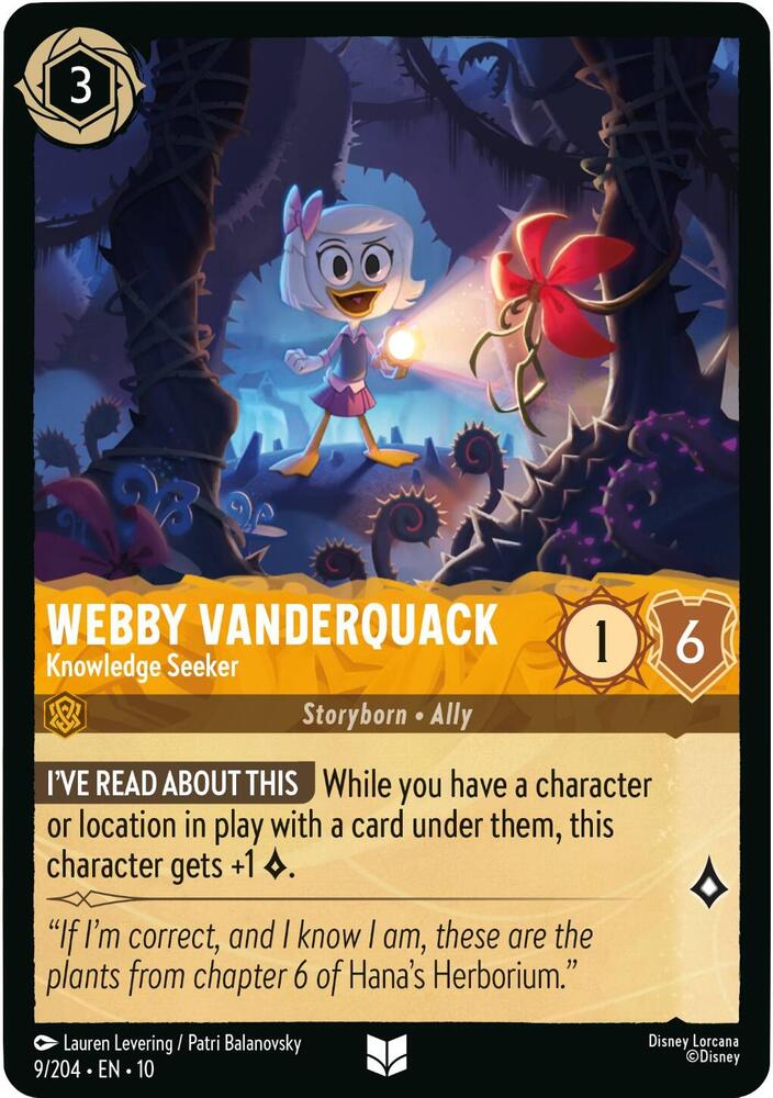 Webby Vanderquack - Knowledge Seeker 9/204 card from Whispers in the Well