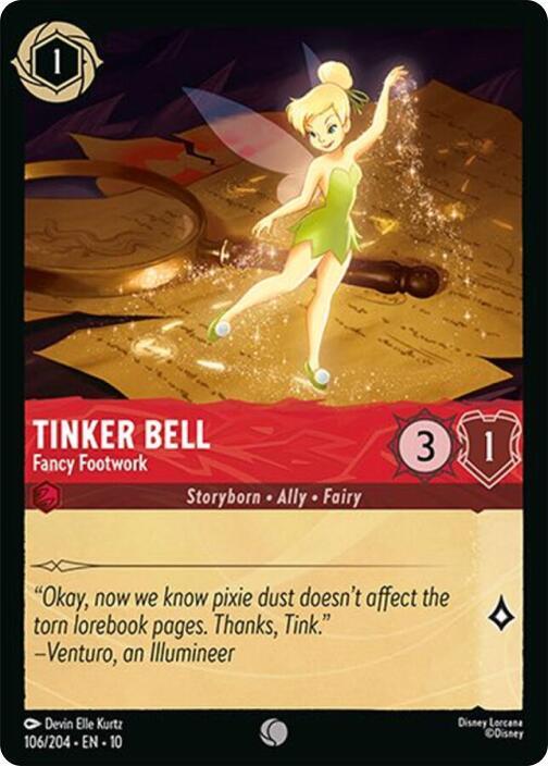 Tinker Bell - Fancy Footwork 106/204 card from Whispers in the Well