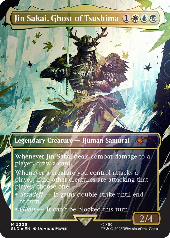 Jin Sakai, Ghost of Tsushima (Rainbow Foil) 2226 card from Secret Lair Drop Series