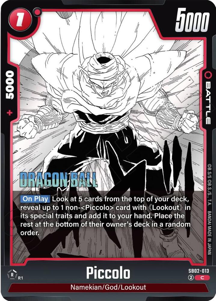 Piccolo SB02-013 card from Manga Booster 02