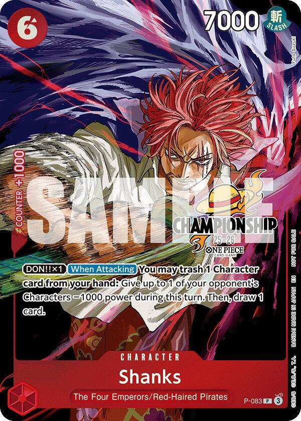 Shanks (CS 25-26 Event Pack Finalist Ver.) P-083 card from One Piece Promotion Cards