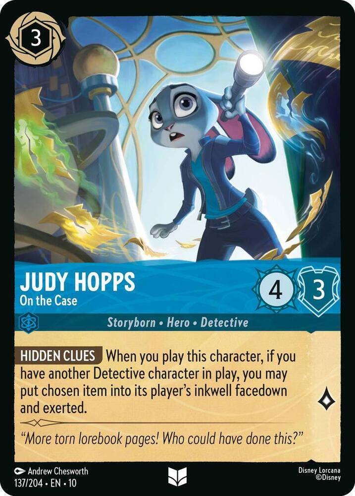 Judy Hopps - On the Case 137/204 card from Whispers in the Well