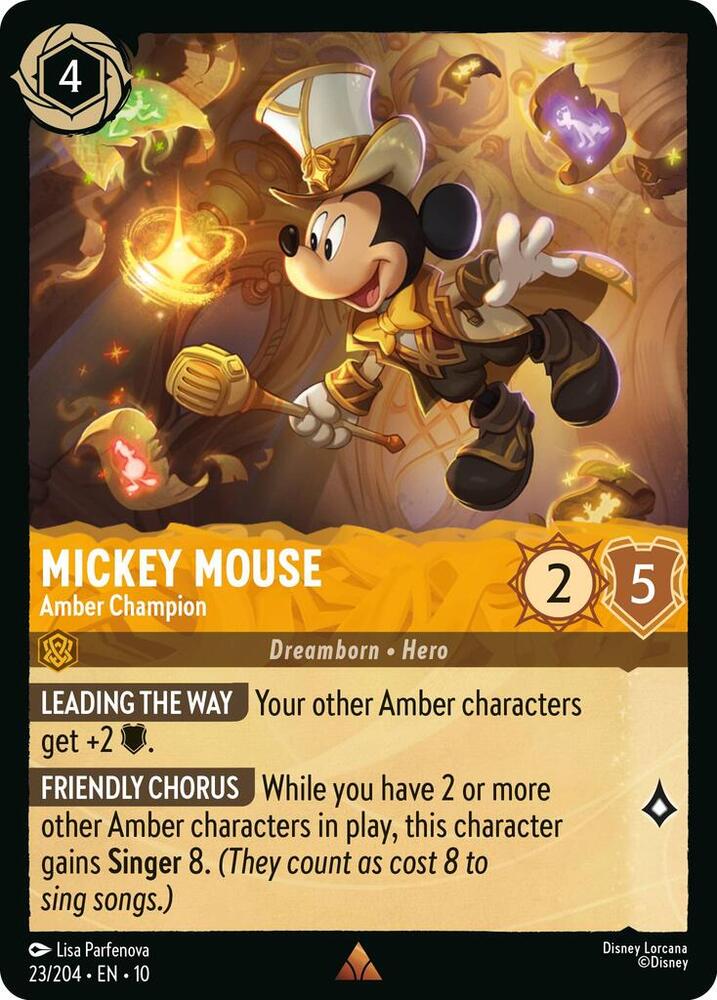 Mickey Mouse - Amber Champion 23/204 card from Whispers in the Well