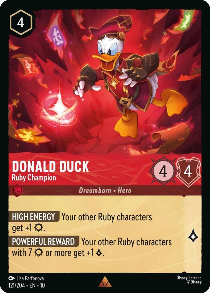Donald Duck - Ruby Champion 121/204 card from Whispers in the Well